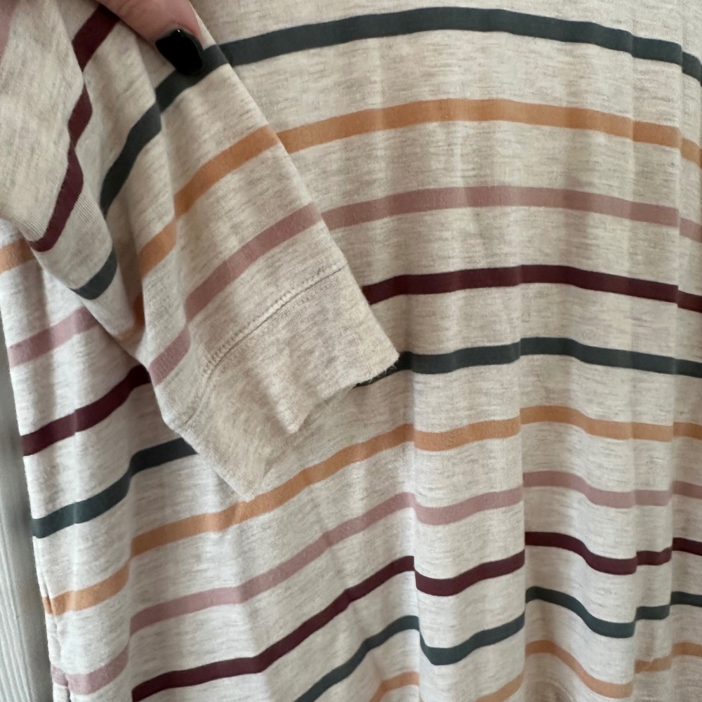 Anthropologie Thread Supply Striped V Neck Long Sleeve Tunic Top Womens Small - Picture 5 of 9